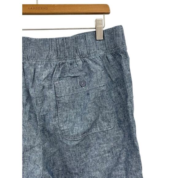 NWOT Talbots Simply Flattering Shorts Linen Cotton Blend Blue Chambray Size 12 - Picture 4 of 8